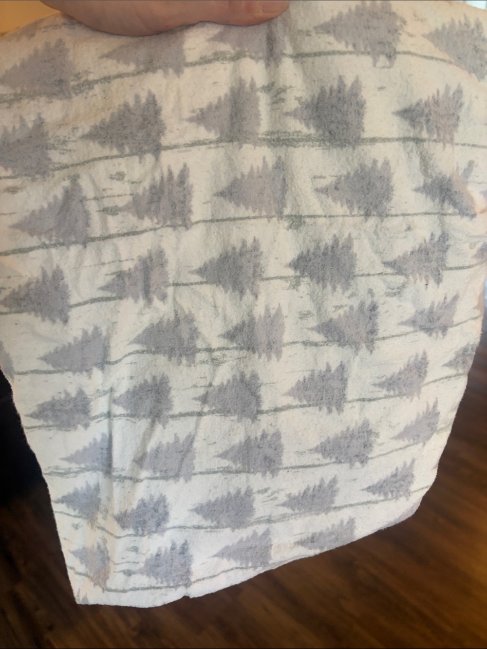 White and Gray Tree Pattern Flannel Crib Mattress Sheet